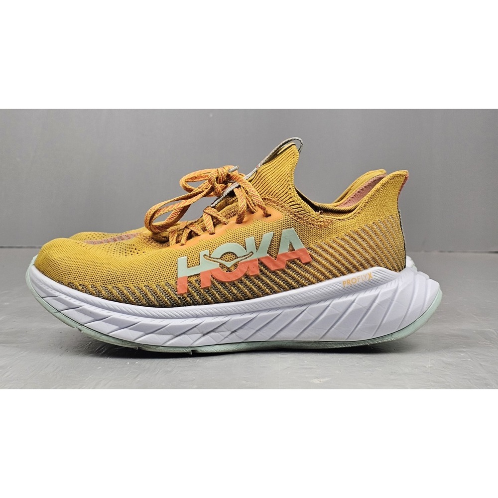 HOKA ONE ONE Carbon‎ X 3 Running Shoes Womens 9.5D Orange Athletic Sneakers